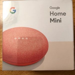 Goggle Home Mini in a cute coral color! BRAND NEW!